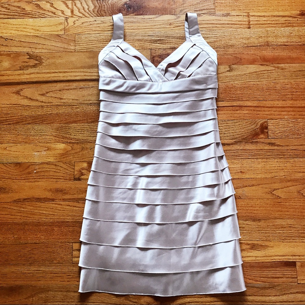 🥂 BCBG MAXAZRIA Bandage Cocktail Dress Satin Sz 2
